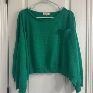 Listicle Teal Knit Top